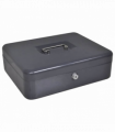 vidaXL Cash Box with Lock Black 30 x 24 x 9 cm Steel