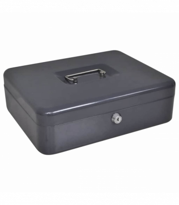 vidaXL Cash Box with Lock Black 30 x 24 x 9 cm Steel