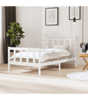 vidaXL Bed Frame White Solid Wood 100x200 cm
