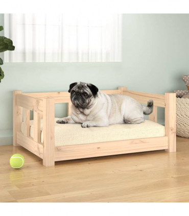 vidaXL Dog Bed 65.5x50.5x28 cm Solid Wood Pine