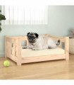 vidaXL Dog Bed 65.5x50.5x28 cm Solid Wood Pine