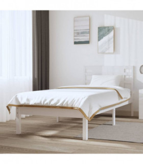 vidaXL Bed Frame White Solid Wood Pine 100x200 cm