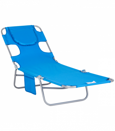 Beach Chaise Lounge Face Cavity Portable Sun Lounger, Reclining Adjust Blue