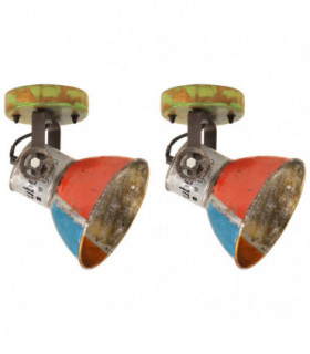 vidaXL Industrial Wall/Ceiling Lamps 2 pcs Reclaimed 17x24 cm E27