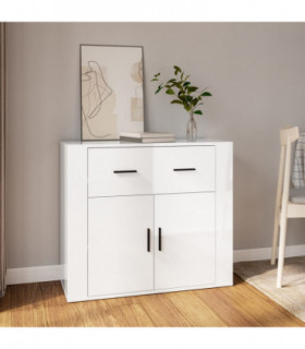 Sideboard High Gloss White 80x33x70 cm Engineered Wood