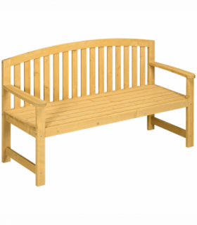 2 Person Garden Bench Wooden Outdoor Furniture with Armrest Orange