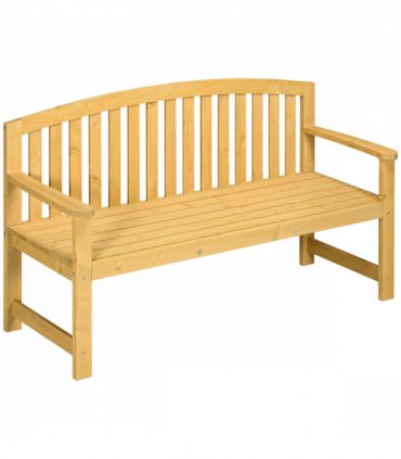 2 Person Garden Bench Wooden Outdoor Furniture with Armrest Orange