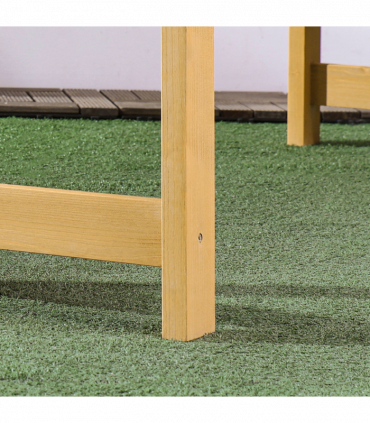 2 Person Garden Bench Wooden Outdoor Furniture with Armrest Orange