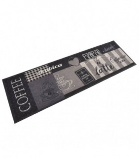 vidaXL Kitchen Rug Washable Coffee Black 60x180 cm Velvet