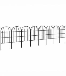 Outsunny 8PCs Decorative Garden Fencing 24in x 8.7ft Metal Border Edging