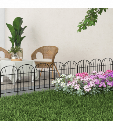 Outsunny 8PCs Decorative Garden Fencing 24in x 8.7ft Metal Border Edging