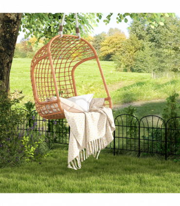 Outsunny 8PCs Decorative Garden Fencing 24in x 8.7ft Metal Border Edging