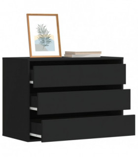 vidaXL Corner Chest of Drawers Black 80x41x58 cm Engineered Wood