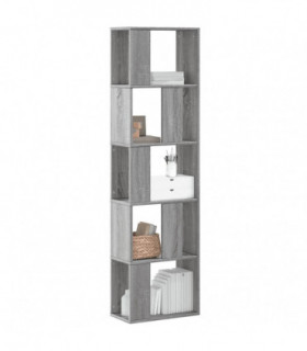 vidaXL Bookcase 5-Tier Grey Sonoma 45x23.5x162.5 cm Engineered Wood