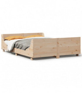 vidaXL Bed Frame with Headboard 120x200 cm Solid Wood Pine