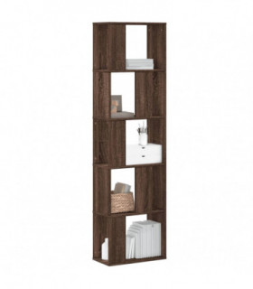 vidaXL Bookcase 5-Tier Brown Oak 45x23.5x162.5 cm Engineered Wood