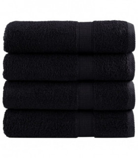 vidaXL Premium Shower Towels 4 pcs Black 70x140 cm 600 gsm 100% Cotton