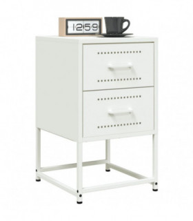 vidaXL Bedside Cabinets 2 pcs White 36x39x60.5 cm Steel