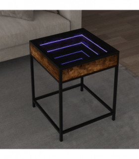 vidaXL Coffee Table with Infinity LED Smoked Oak 40x40x51 cm