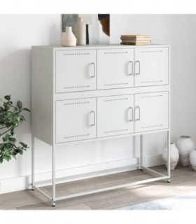 vidaXL Sideboard White 100.5x39x107 cm Steel