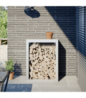 vidaXL Firewood Rack White 60x40x80 cm Steel