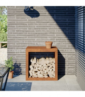 vidaXL Firewood Rack 60x40x60 cm Corten Steel