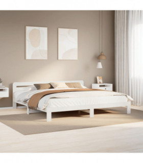 vidaXL Bed Frame without Mattress White 200x200 cm Solid Wood Pine