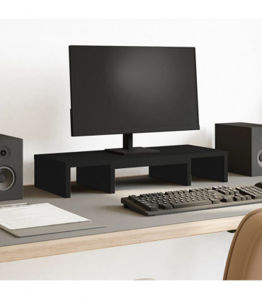 vidaXL Monitor Stand Adjustable Black 60x24x10.5 cm Engineered Wood