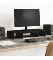 vidaXL Monitor Stand Adjustable Black 60x24x10.5 cm Engineered Wood