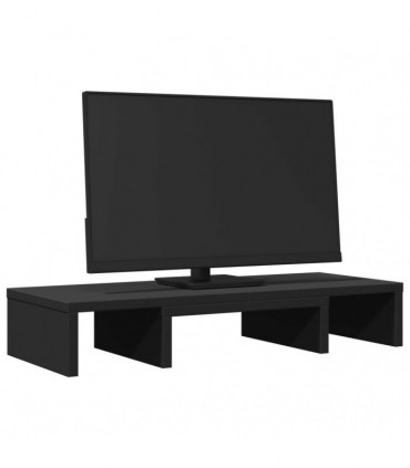 vidaXL Monitor Stand Adjustable Black 60x24x10.5 cm Engineered Wood
