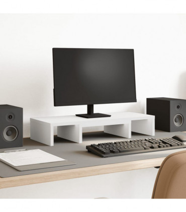 vidaXL Monitor Stand Adjustable White 60x24x10.5 cm Engineered Wood