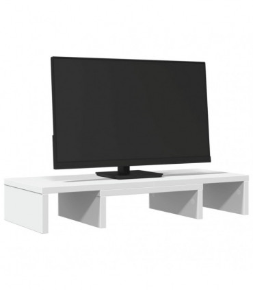 vidaXL Monitor Stand Adjustable White 60x24x10.5 cm Engineered Wood