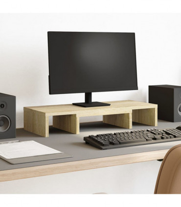 vidaXL Monitor Stand Adjustable Sonoma Oak 60x24x10.5 cm Engineered Wood