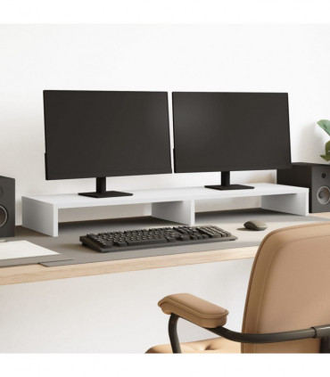 vidaXL Monitor Stand White 100x27x10 cm Engineered Wood