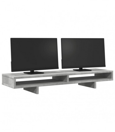 vidaXL Monitor Stand Concrete Grey 100x27x15 cm Engineered Wood