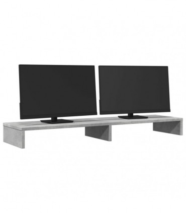 vidaXL Monitor Stand Concrete Grey 100x27x10 cm Engineered Wood