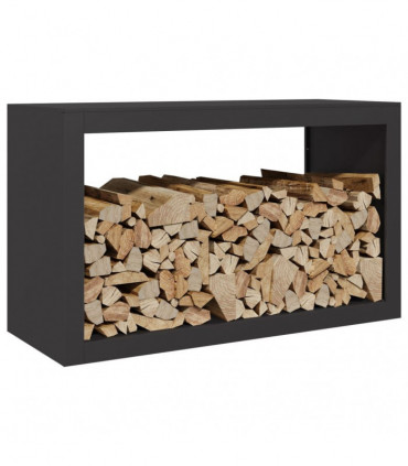 vidaXL Firewood Rack Black 100x40x60 cm Steel