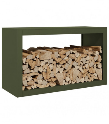 vidaXL Firewood Rack Green 100x40x60 cm Steel