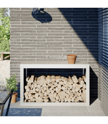 vidaXL Firewood Rack White 100x40x60 cm Steel