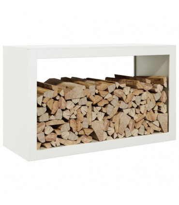vidaXL Firewood Rack White 100x40x60 cm Steel