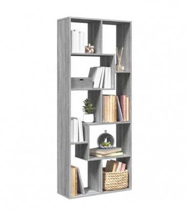 vidaXL Room Divider Bookcase Grey Sonoma 67x25x161.5 cm Engineered Wood