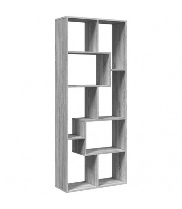 vidaXL Room Divider Bookcase Grey Sonoma 67x25x161.5 cm Engineered Wood