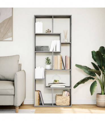 vidaXL Room Divider Bookcase Grey Sonoma 67x25x161.5 cm Engineered Wood
