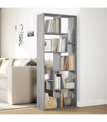 vidaXL Room Divider Bookcase Grey Sonoma 67x25x161.5 cm Engineered Wood