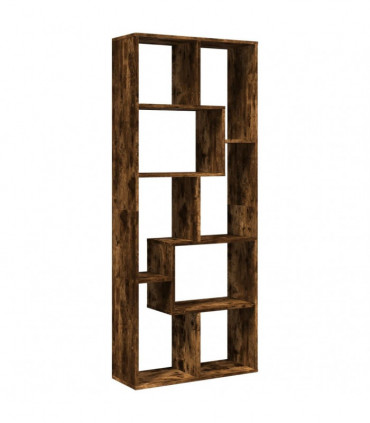 vidaXL Room Divider Bookcase Smoked Oak 67x25x161.5 cm Engineered Wood