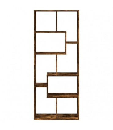 vidaXL Room Divider Bookcase Smoked Oak 67x25x161.5 cm Engineered Wood