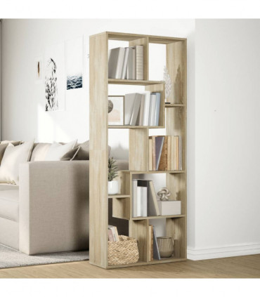 vidaXL Room Divider Bookcase Sonoma Oak 67x25x161.5 cm Engineered Wood