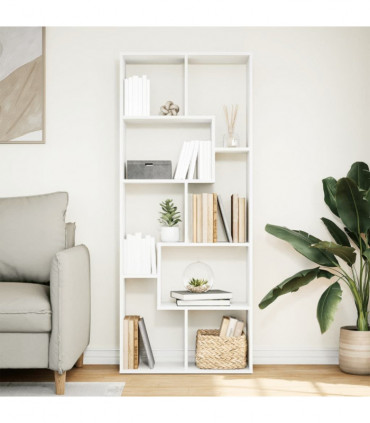 vidaXL Room Divider Bookcase White 67x25x161.5 cm Engineered Wood