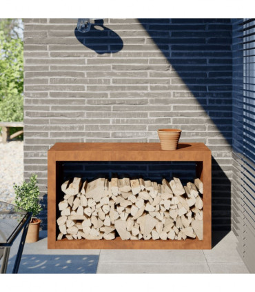 vidaXL Firewood Rack 100x40x60 cm Corten Steel