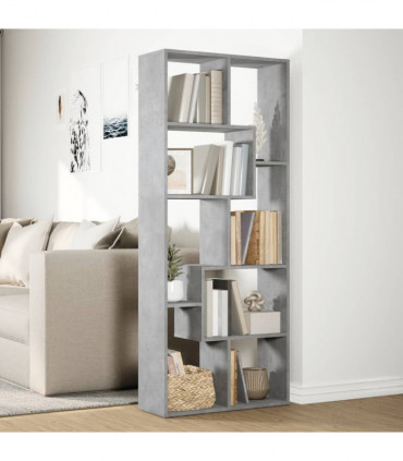 vidaXL Room Divider Bookcase Concrete Grey 67x25x161.5 cm Engineered Wood